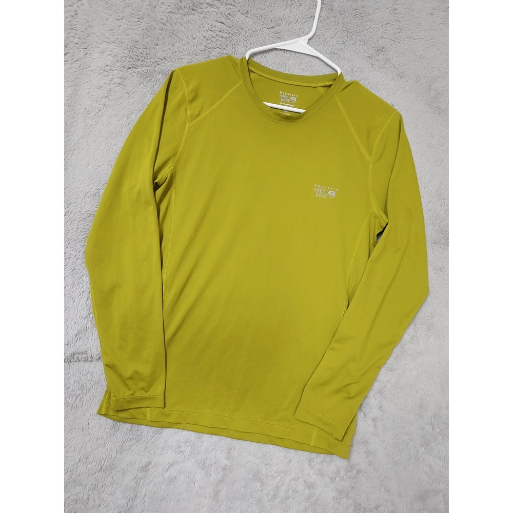 Mountain Hardwear Shirt Men Small Wicked Lit Long Sleeve Hiking Base Layer Green